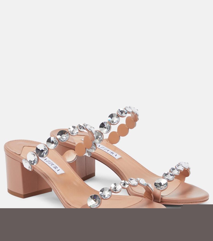 aquazzura tequila embellished leather sandals