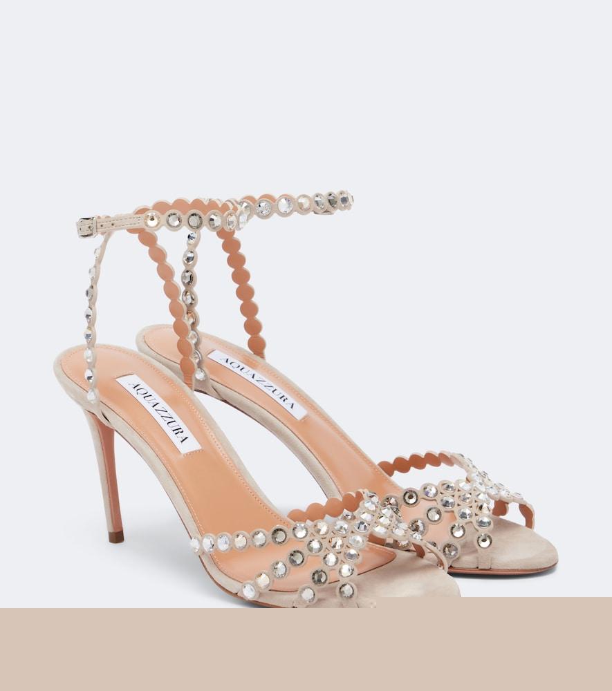 aquazzura tequila embellished suede sandals