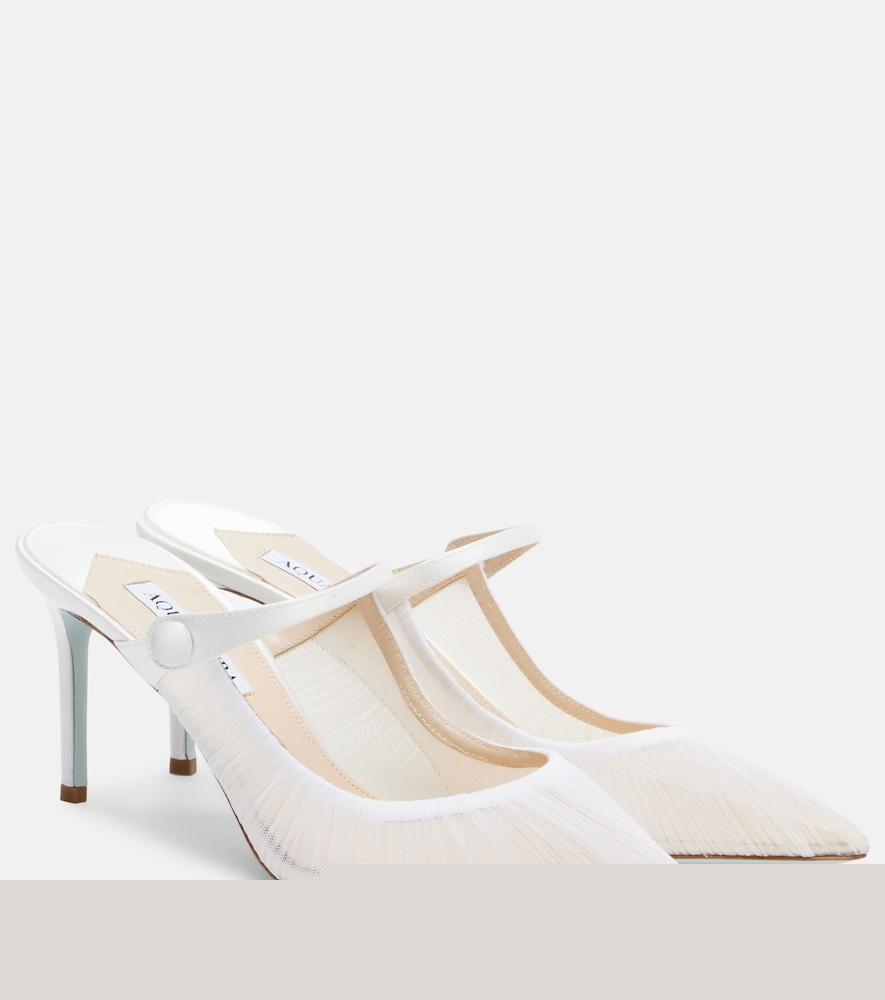 aquazzura voile 75 satin-trimmed tulle mules