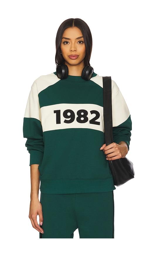 araminta james 1982 contrast knit sweater in dark green. - size l (also in xl)