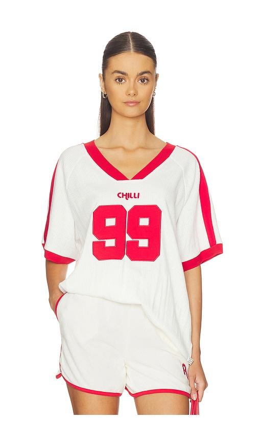 araminta james chilli 99 waffle tee in cream. - size m (also in xs)