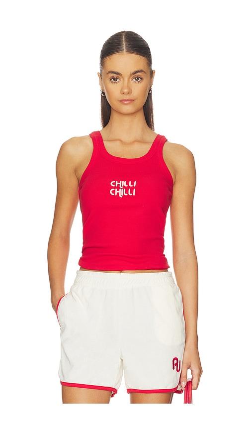 araminta james chilli knit tank top in red. - size m (also in s, xl, xs)
