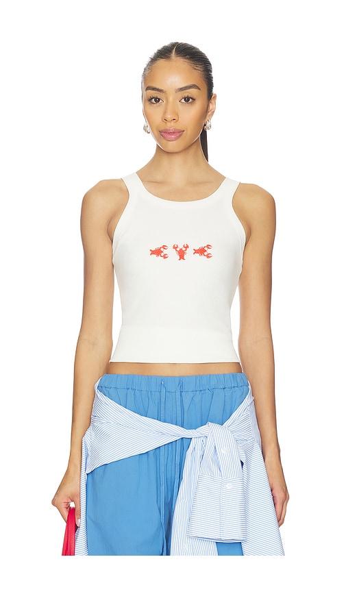 araminta james lobster tank top in white. - size l (also in m, s, xl)