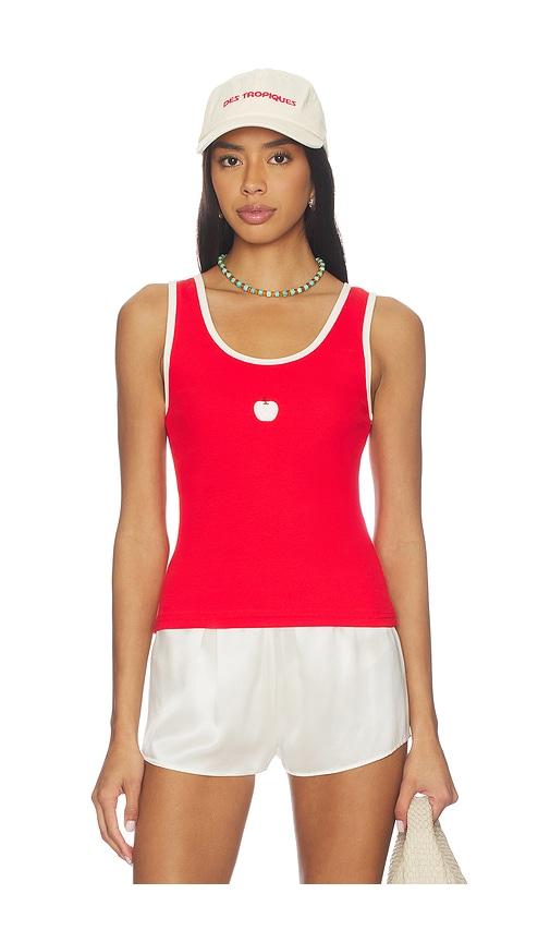 araminta james manzana rib tank in red. - size l (also in s, xs, xl)