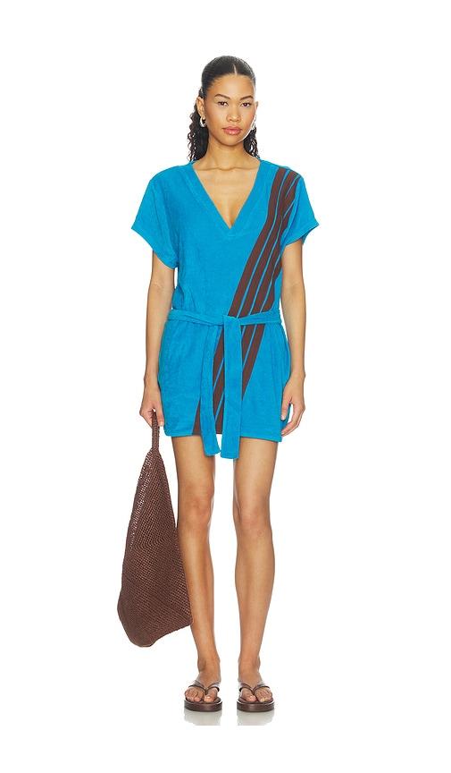 araminta james tropiques terry dress in blue. - size l (also in xs, s, m)