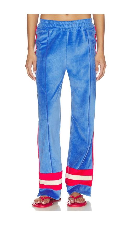 araminta james velour stripe trackpant in blue,red. - size l (also in m, s, xs)