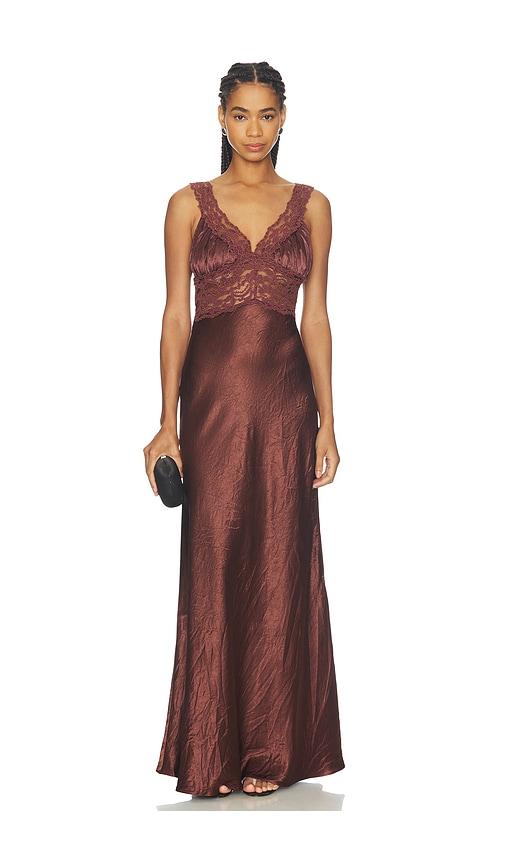arcina ori eveline dress in chocolate. - size l (also in m, s, xl, xs)