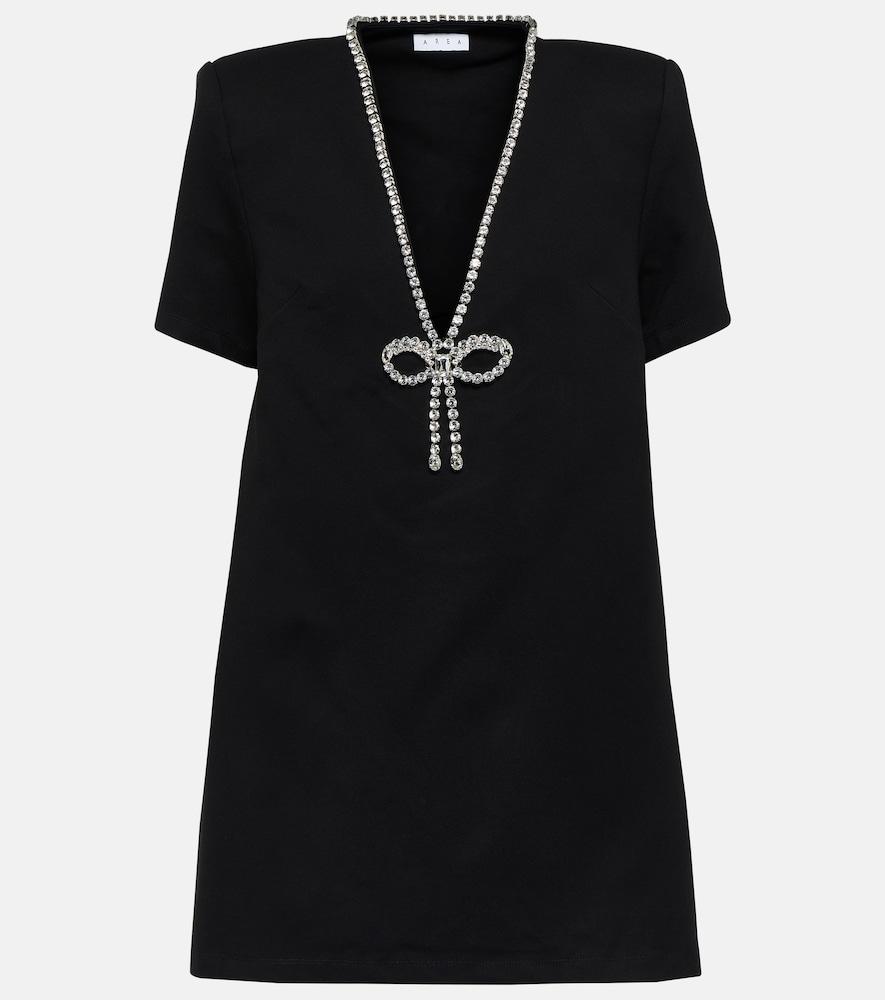 area crystal bow jersey t-shirt dress