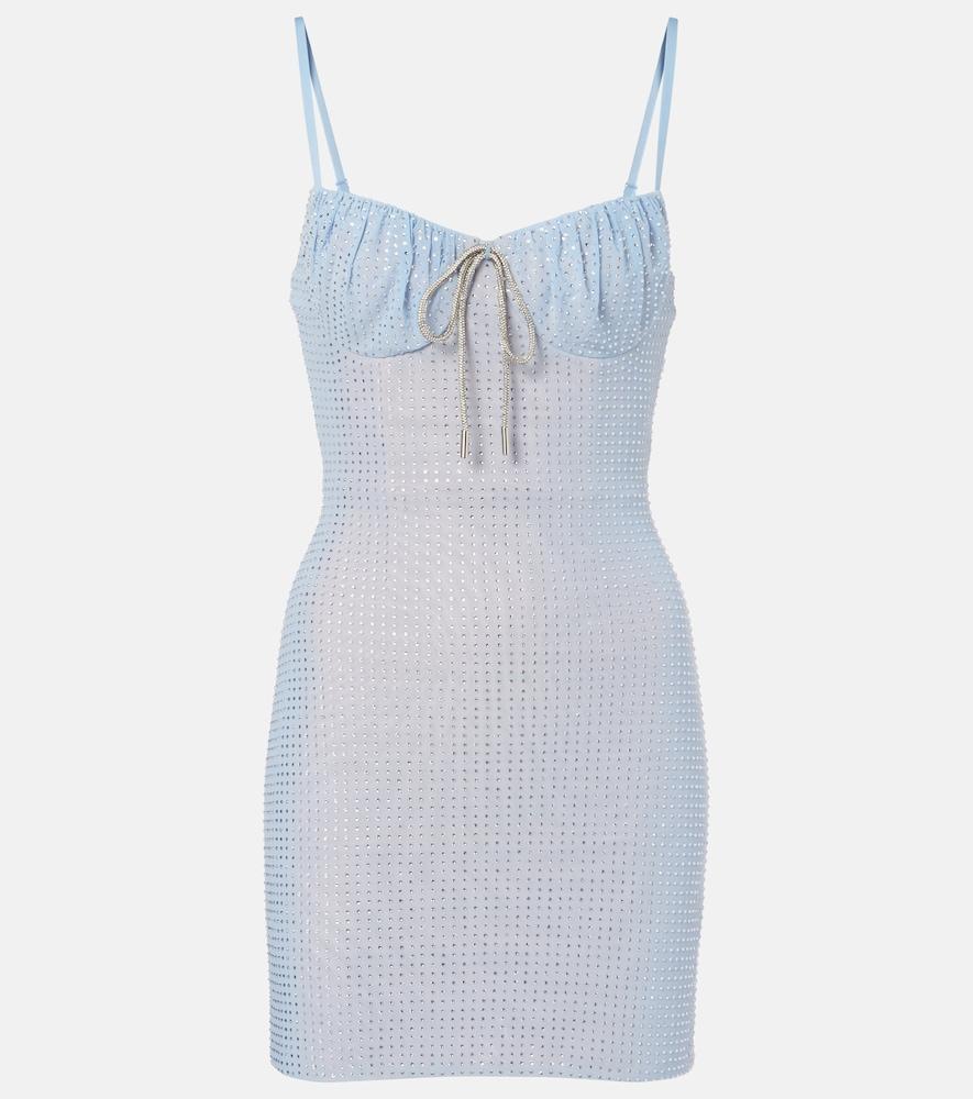 area crystal-embellished minidress