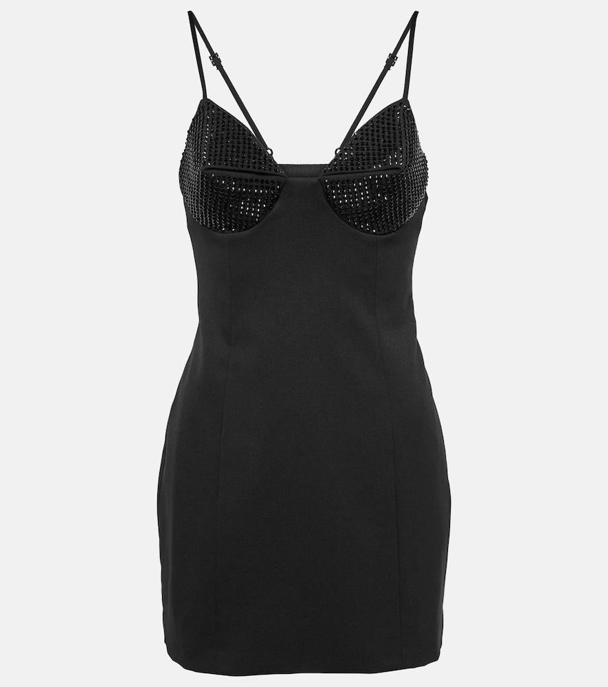 area crystal-embellished minidress