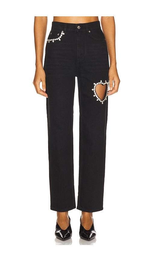 area crystal heart jean in black. - size 24 (also in 26)
