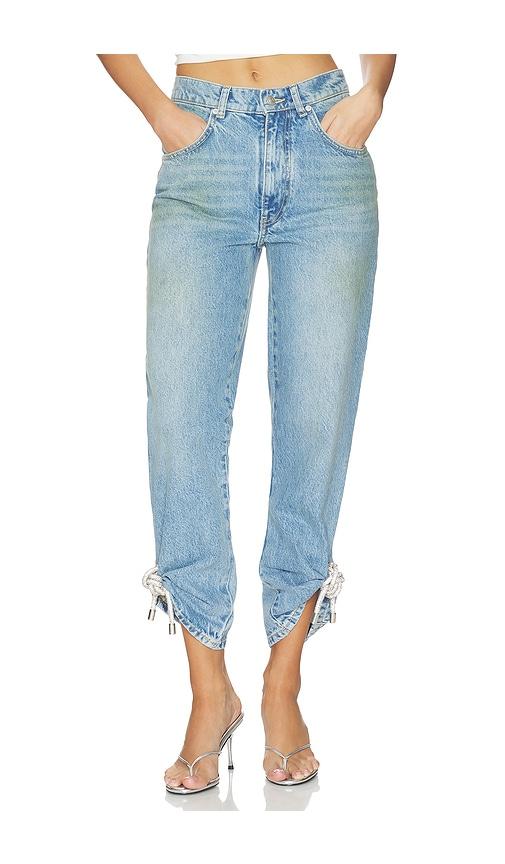area crystal knot jean in blue. - size 24 (also in 29)