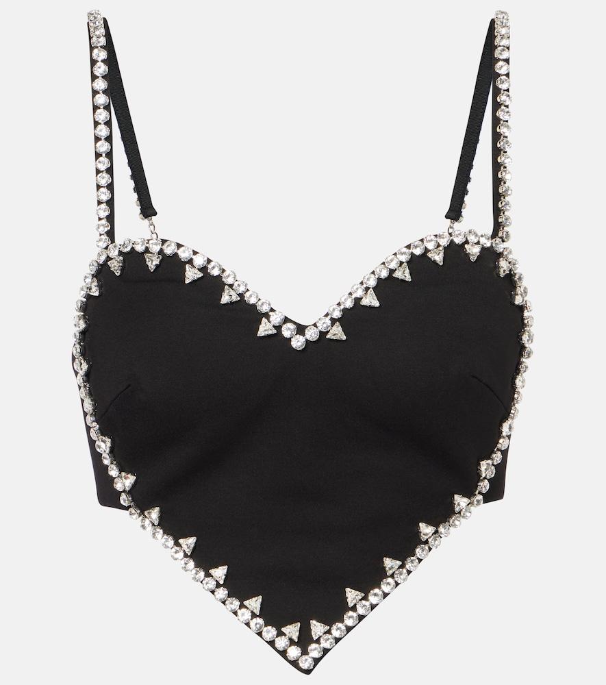area heart crystal-embellished crop top