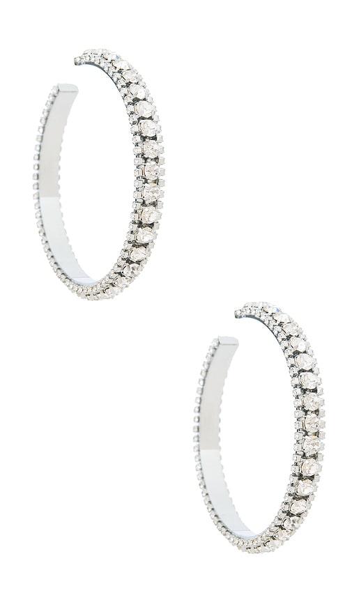area large crystal hoop earrings.