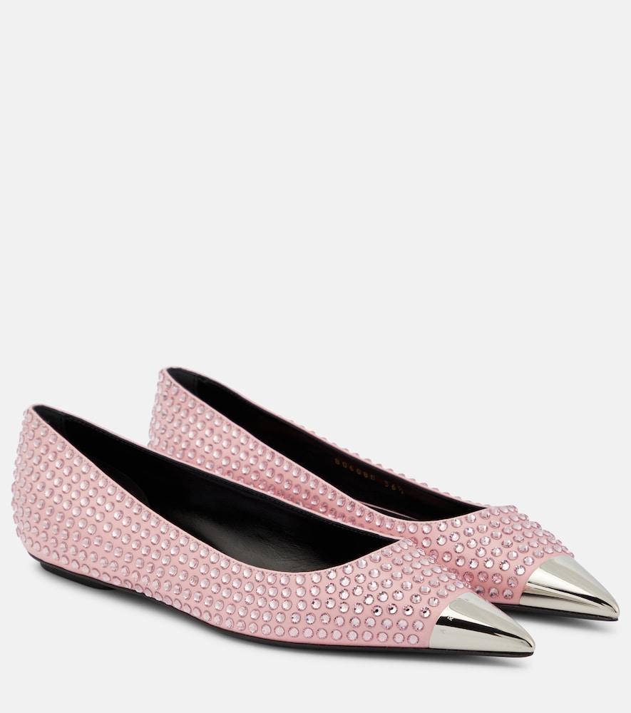 area rhinestone-embellished ballet flats