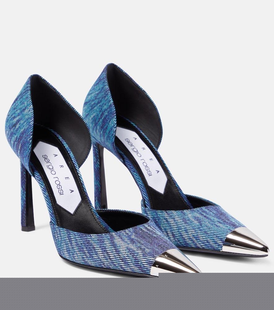 area x sergio rossi denim pumps
