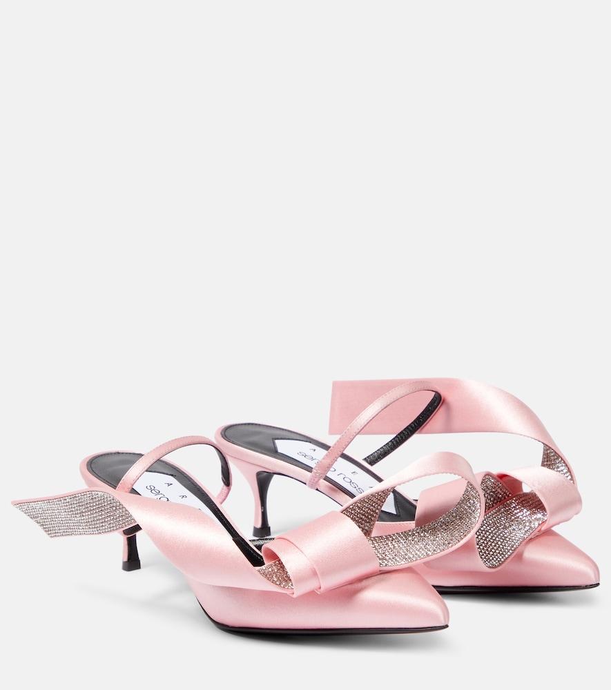 area x sergio rossi marquise crystal-embellished mules