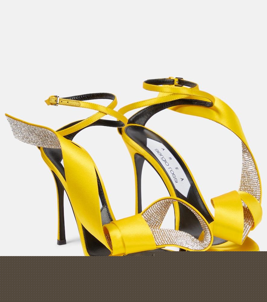 area x sergio rossi marquise embellished satin sandals