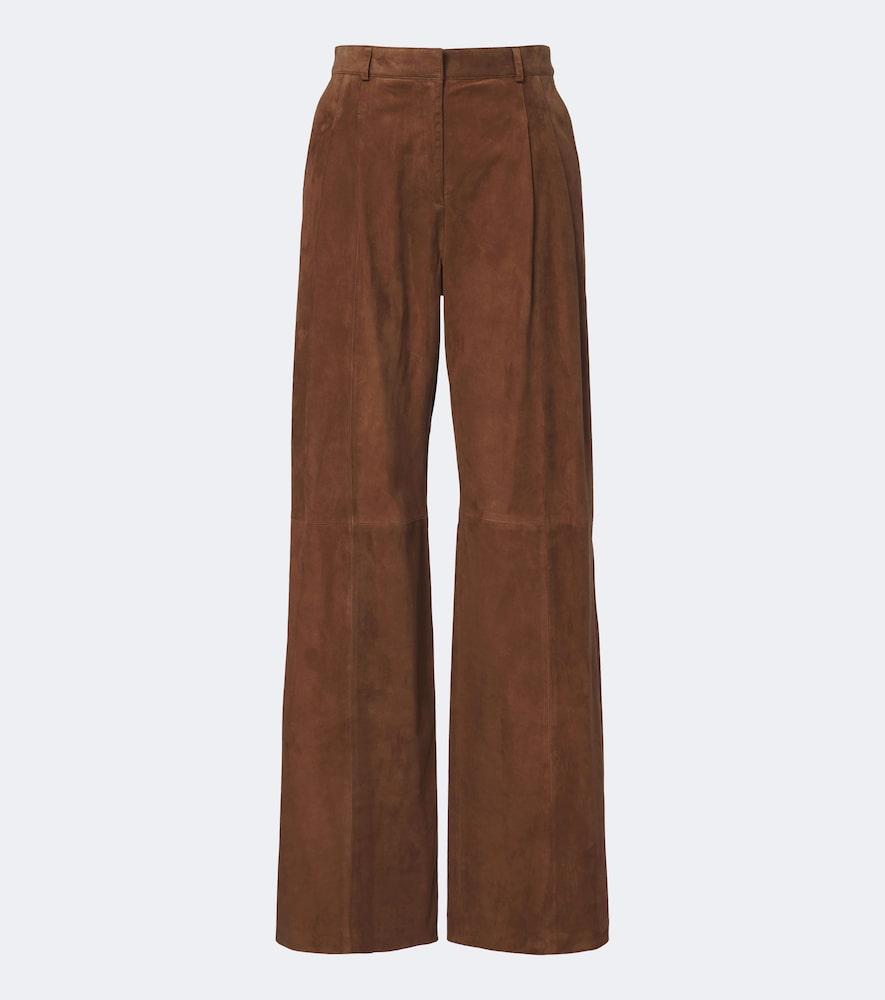 arma dena suede wide-leg pants
