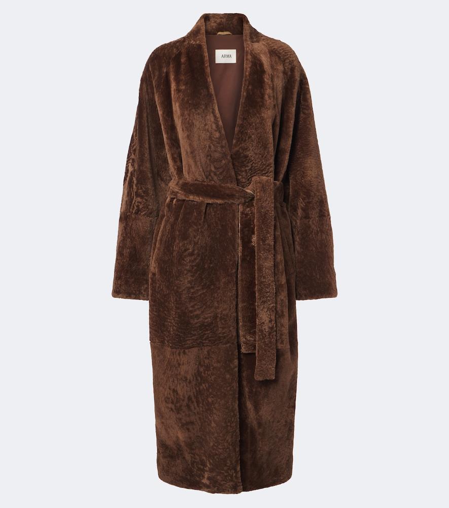 arma dilan shearling wrap coat