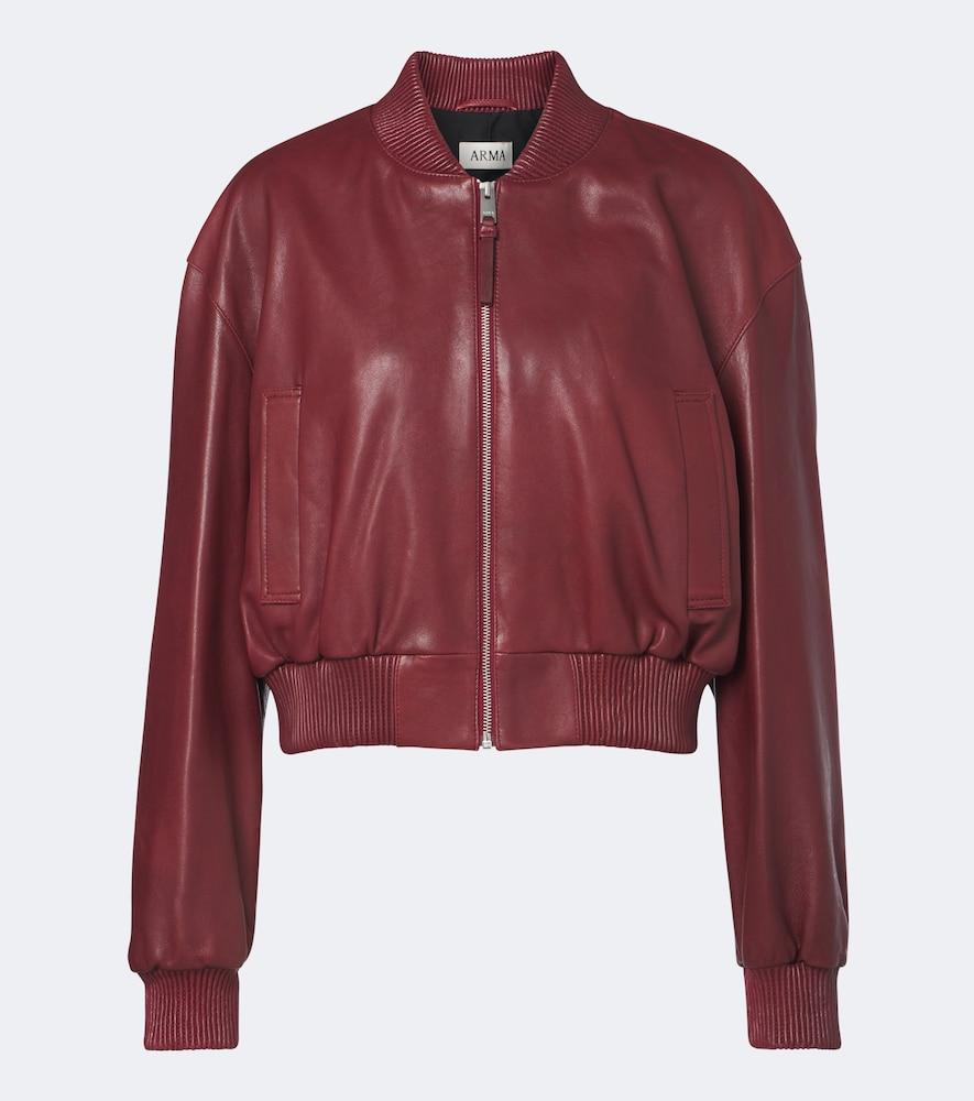arma hannah leather bomber jacket