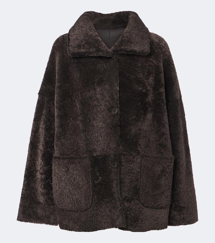arma isabella reversible shearling and leather jacket