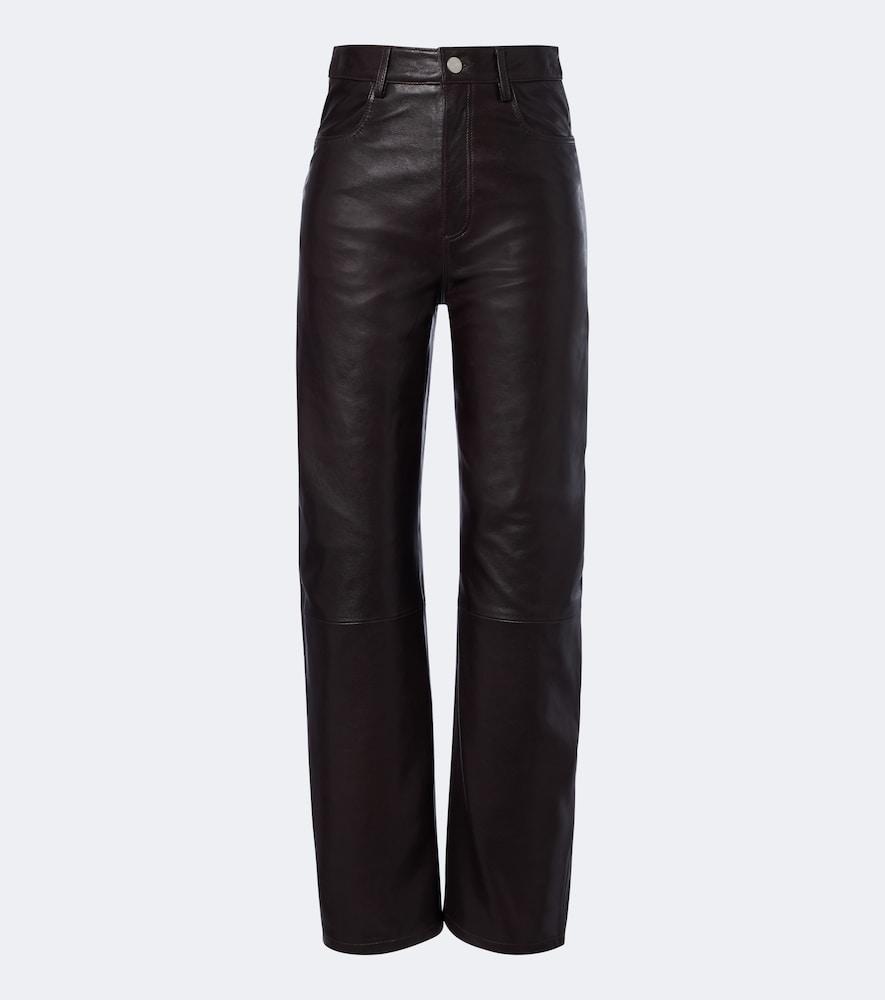 arma leather wide-leg pants