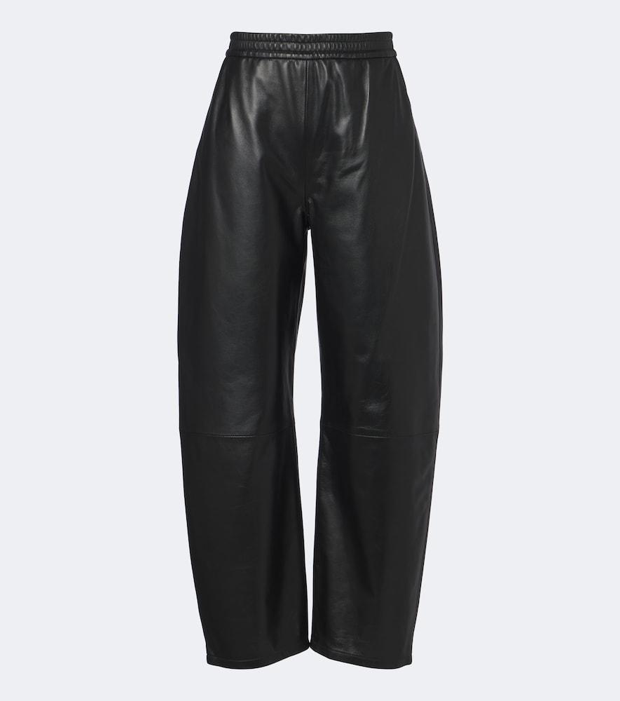 arma noa leather barrel-leg pants