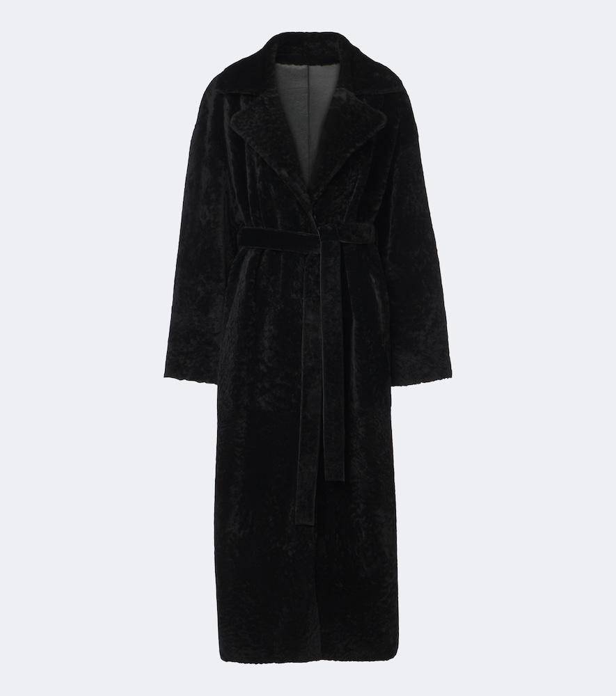 arma rien reversible shearling wrap coat