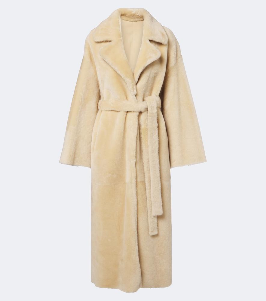 arma rien reversible shearling wrap coat