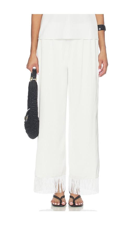 artless blair fringe pants in white. - size m (also in xs, s)
