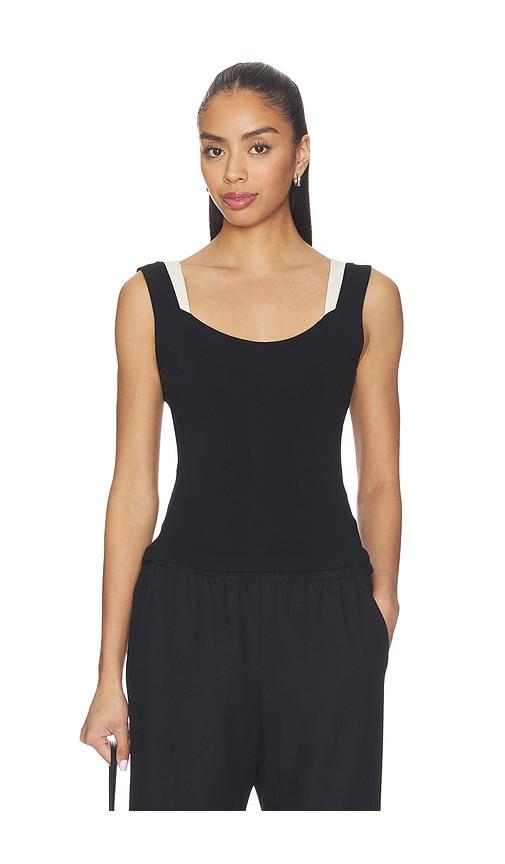 artless iris layered tank in black. - size l (also in xs, s, m, xl)