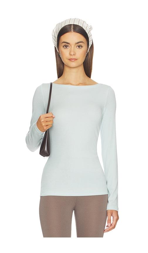 artless lane boatneck top in baby blue. - size m (also in xs, s)