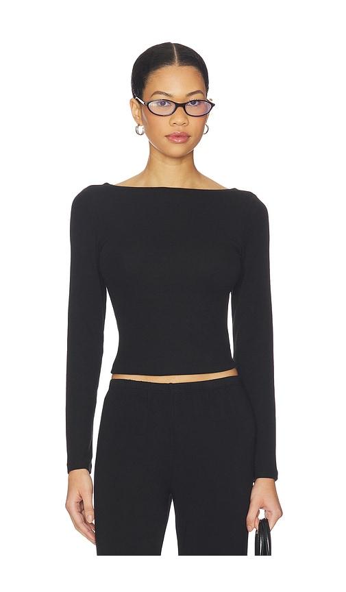 artless lane boatneck top in black. - size s (also in xs)