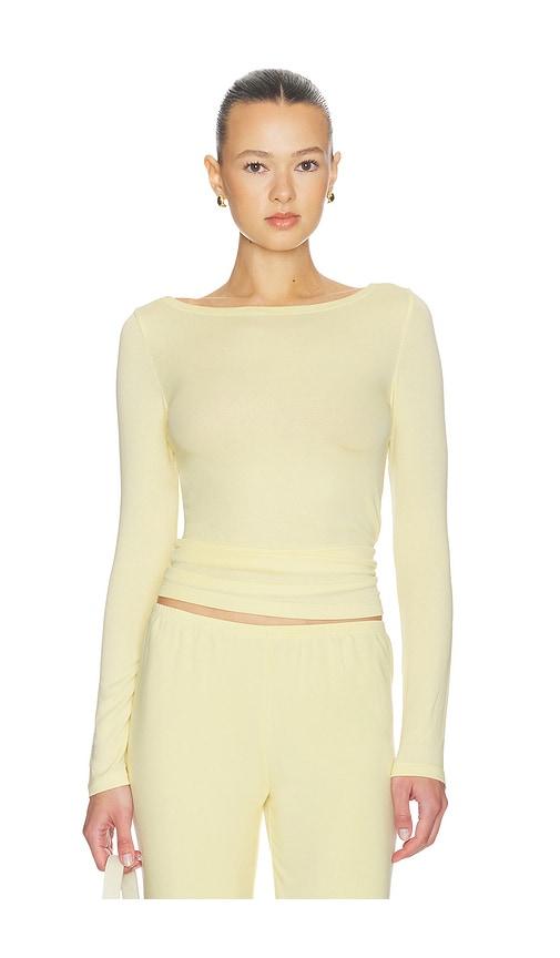 artless lane boatneck top in lemon. - size s (also in xs)