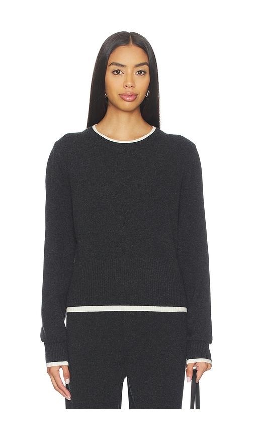 artless tove layered cashmere crewneck in charcoal. - size l (also in xs, s, m, xl)