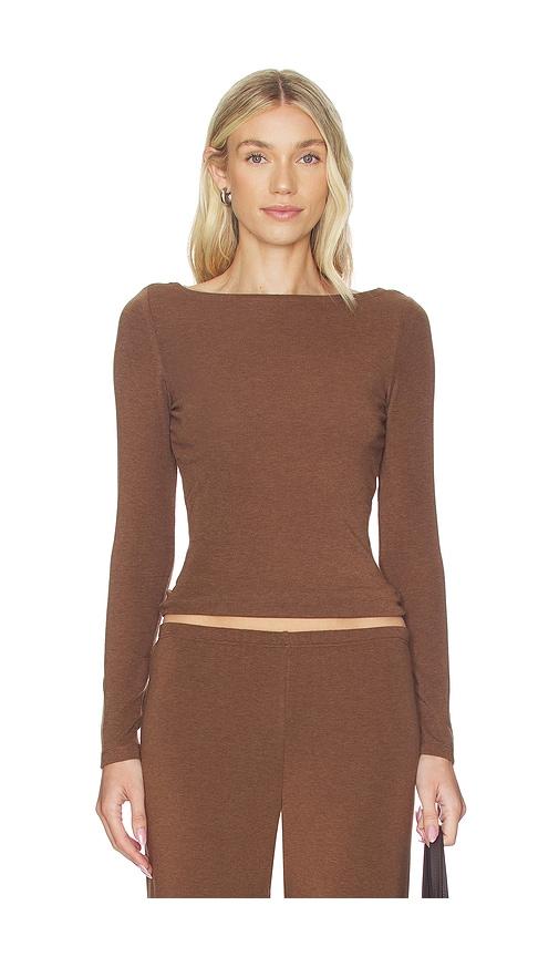 artless x revolve lane boatneck top in brown. - size s (also in xs)