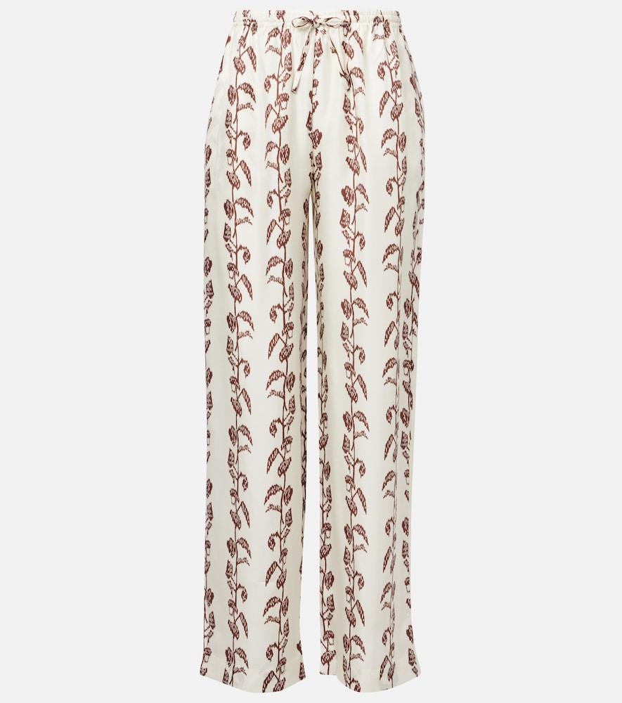 asceno aurelia silk twill wide-leg pants
