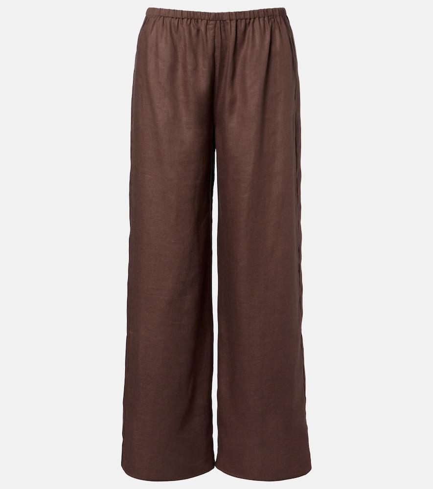 asceno austin linen wide-leg pants