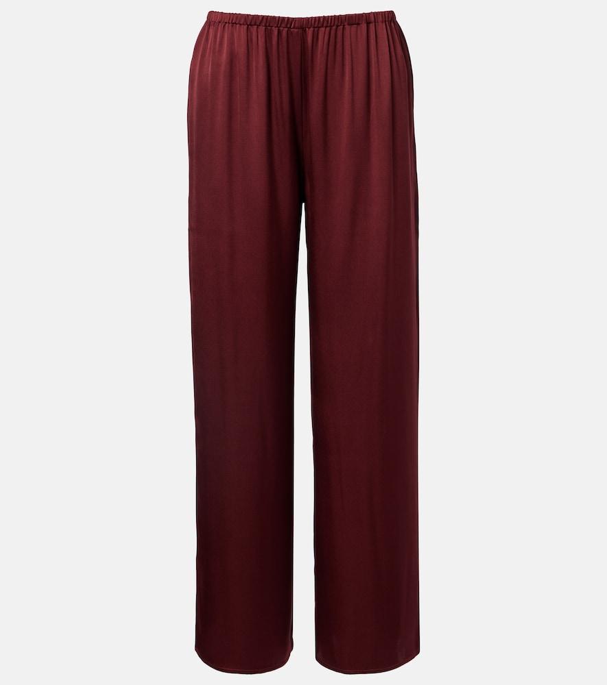 asceno austin silk satin wide-leg pants