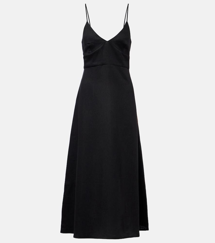 asceno ida linen midi dress