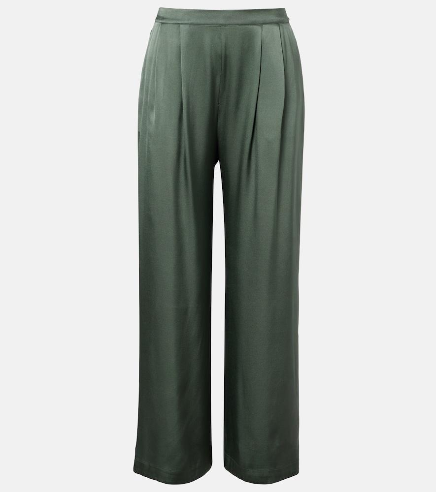 asceno isola pleated silk twill wide-leg pants