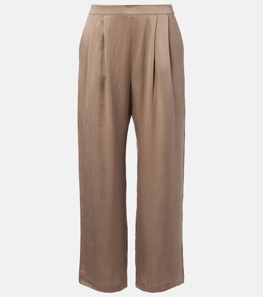 asceno isola silk charmeuse wide-leg pants