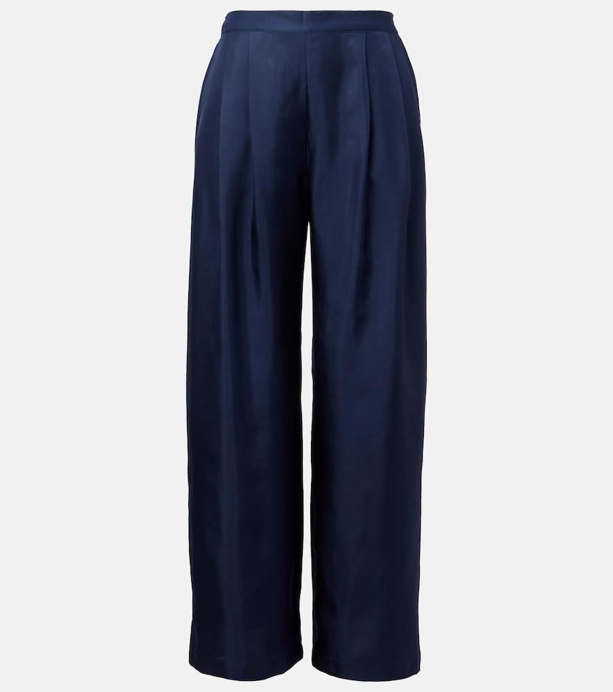 asceno isola silk wide-leg pants