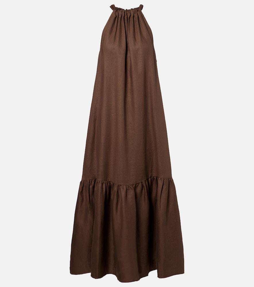 asceno linen maxi dress