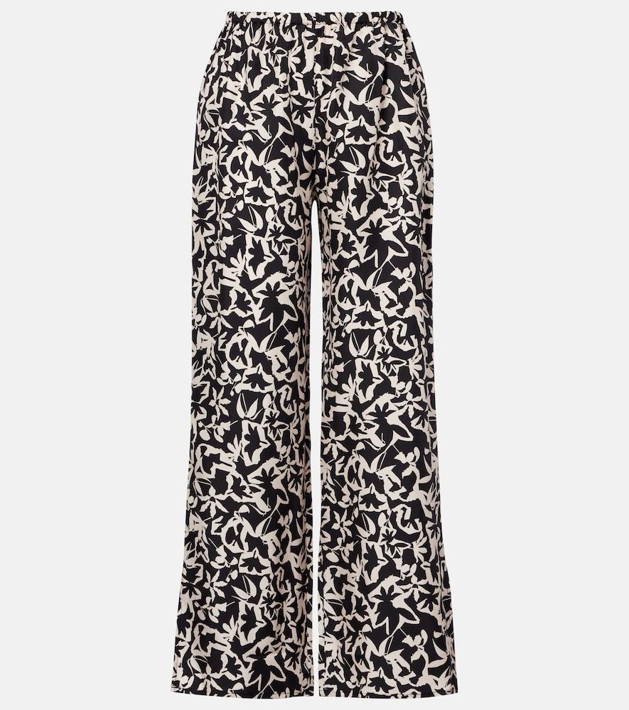 asceno loreto printed silk twill wide-leg pants