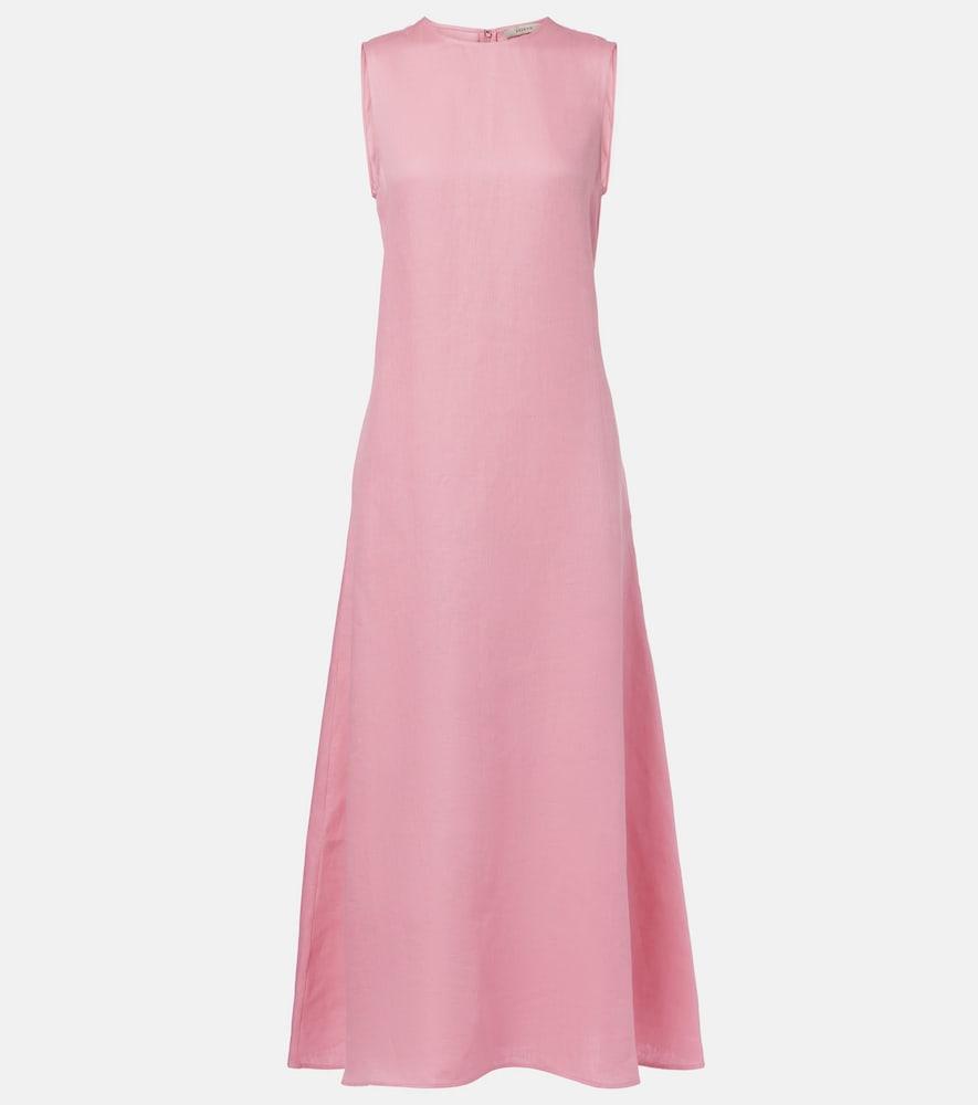 asceno tallin linen midi dress