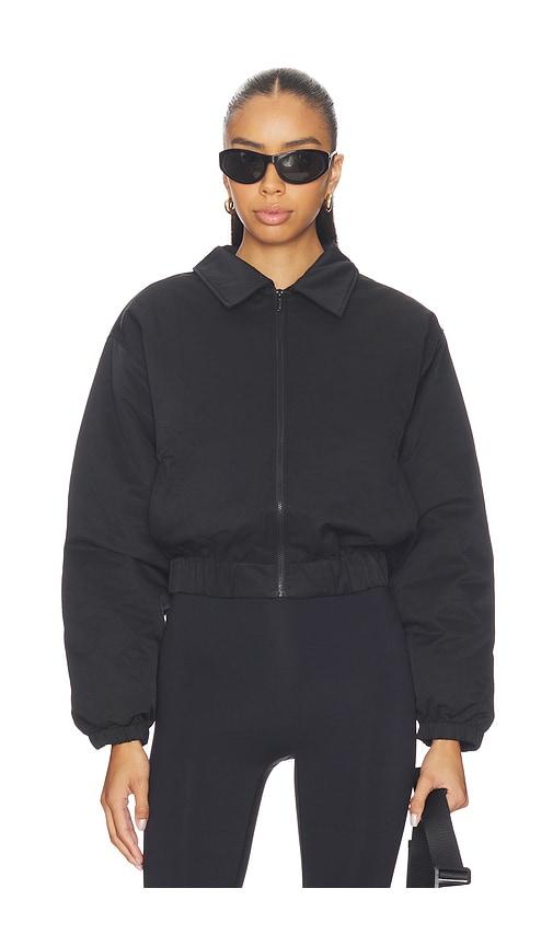 astoria cropped bomber jacket in black. - size l (also in m)