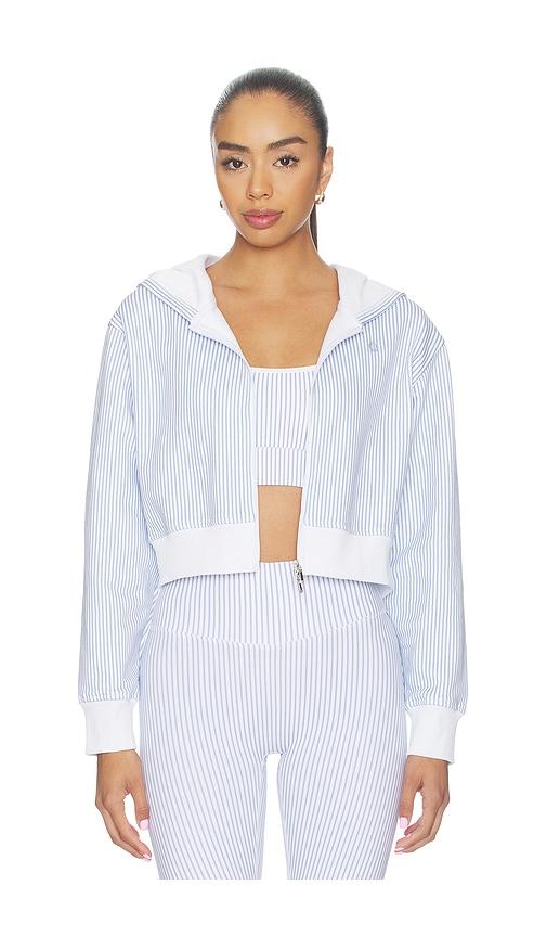 astoria cropped zip hoodie jacket in baby blue. - size m (also in s)