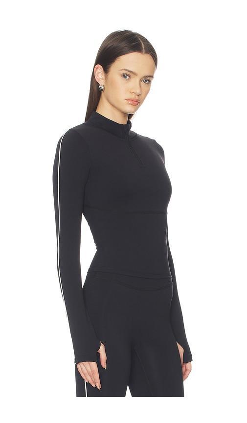 astoria half zip jacket in black. - size m (also in s, xs)